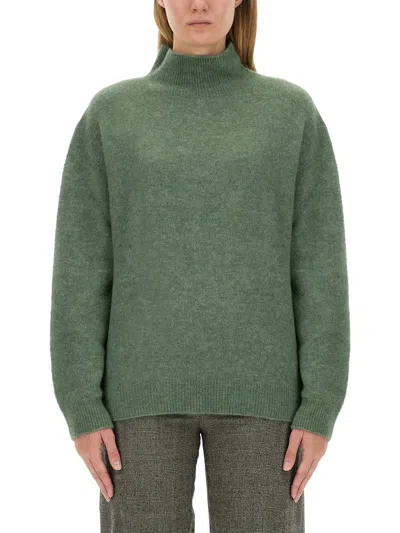 Shop Alysi Turtleneck Shirt In Green