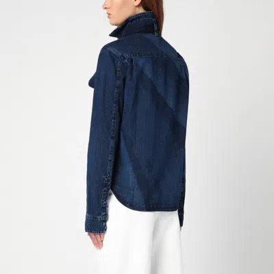 Loewe Indigo Denim Shirt With Removable Bow In Blue