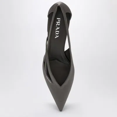 Prada Satin Point Toe Pumps With Cut-outs 6cm In Black