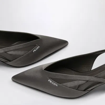 Prada Satin Point Toe Pumps With Cut-outs 6cm In Black