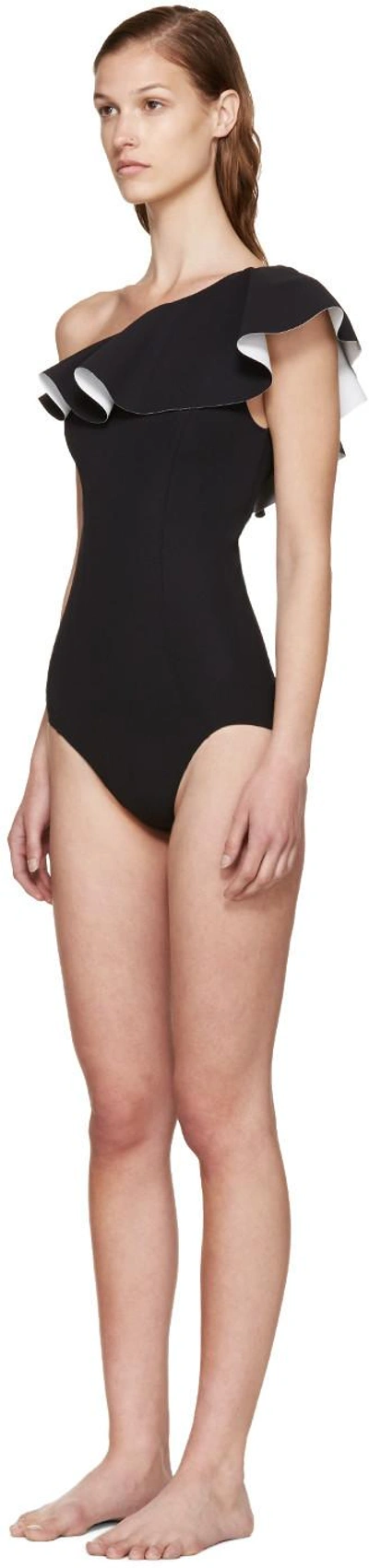 Shop Lisa Marie Fernandez Black Arden Flounce Swimsuit