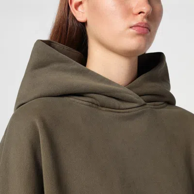 Entire Studios Brown Cropped Full Zip Hoodie In Green