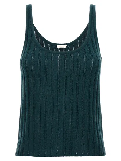 Eres 'knit Ribbed Scoop Neck Sleeveless Top' In Green