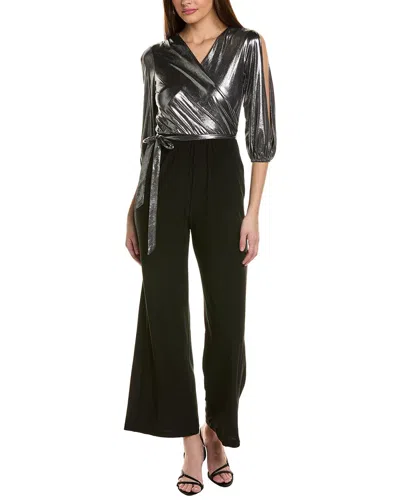Tiana B Tash + Sophie Surplice Jumpsuit In Metallic