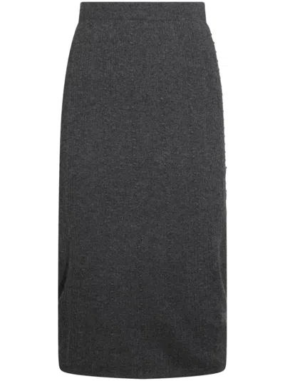 Fabiana Filippi Grey Wool Skirt In 灰色