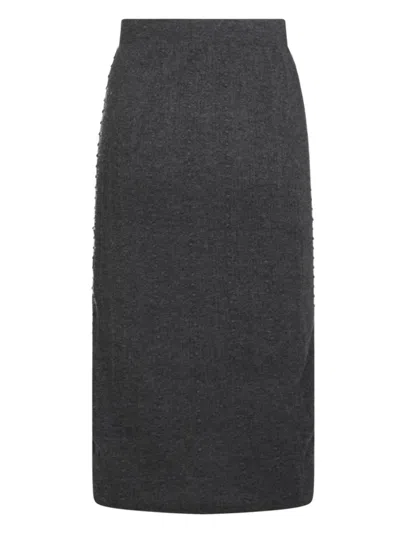 Fabiana Filippi Grey Wool Skirt In 灰色