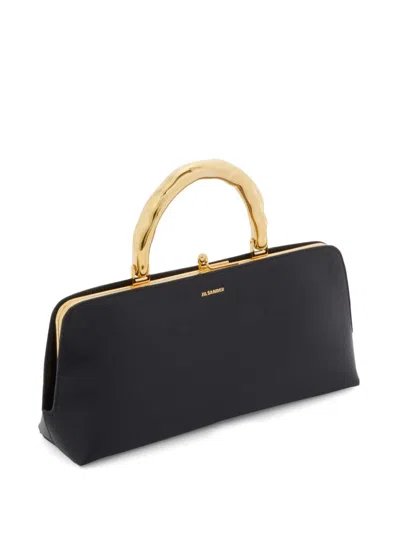 Jil Sander Goji Mini Leather Handbag In Black