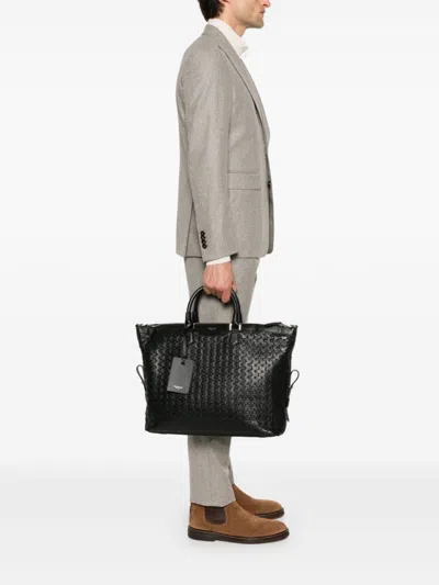 Serapian Soft Business Tote Bag In Black