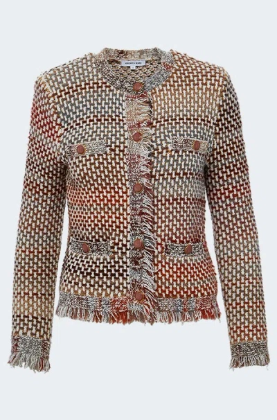 Veronica Beard Sariyah Knit Jacket In Red&#47;multi