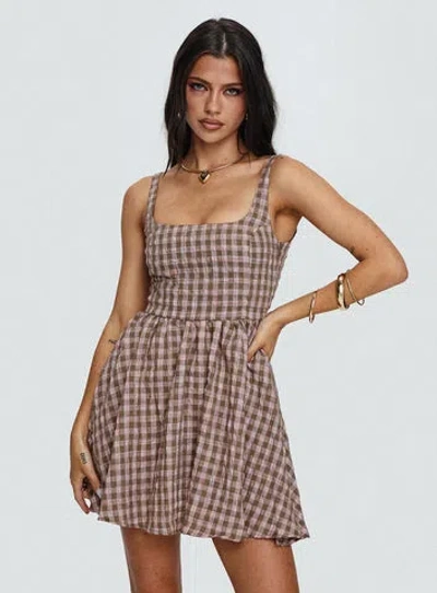 Princess Polly Cartmel Mini Dress In Brown / Pink