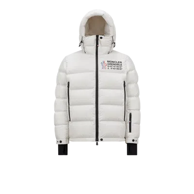 Moncler 'pramint' White Technical Nylon Down Jacket In Green