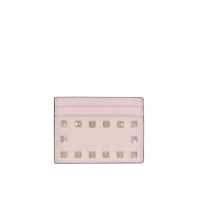 Shop Valentino Rockstud Card Case In Pink