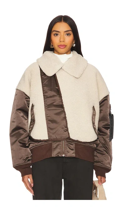 Alpha Industries B-15 Sherpa Hybrid Jacket In Brown