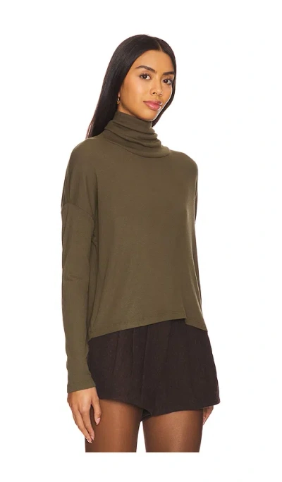 Bobi Long Sleeve Turtleneck In Olive