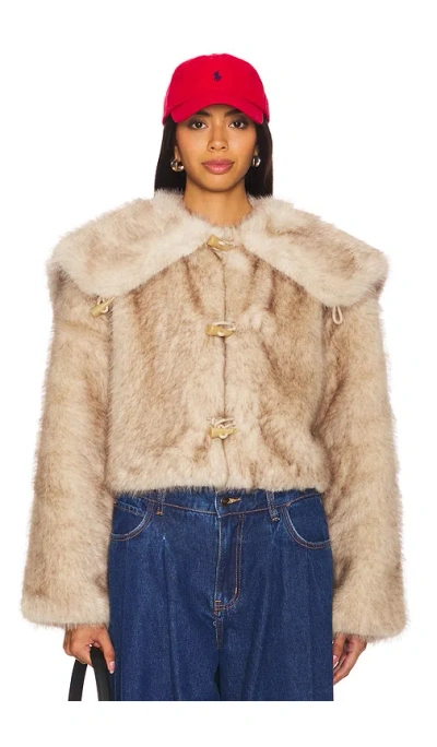Ow Collection Women's Neutrals Hamilton Fox Crop Jacket - Tan In Tan