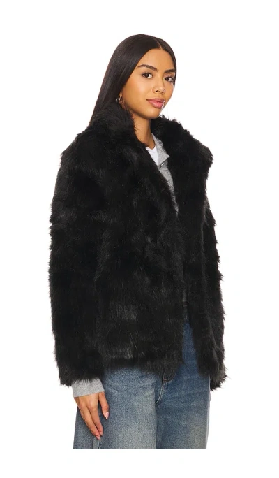 Lioness Bada Bing Faux Fur Jacket Onyx In Black