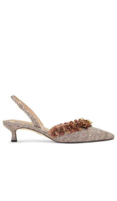 Sam Edelman Trent Slingback Pointed Toe Kitten Heel Pump In Brown