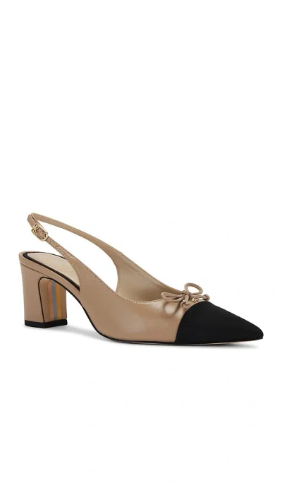 Sam Edelman Willette Slingback Pointed Cap Toe Pump In Beige