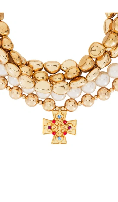 8 Other Reasons Layered Cross Necklace In Metallic Gold
