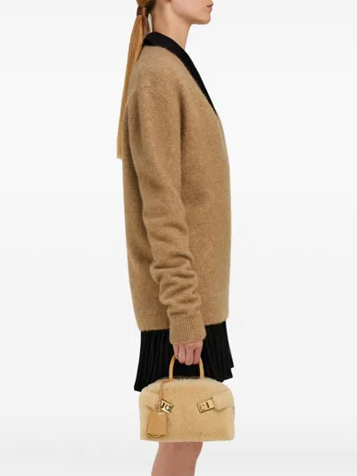 Ferragamo Hug Mini Bag In Neutrals