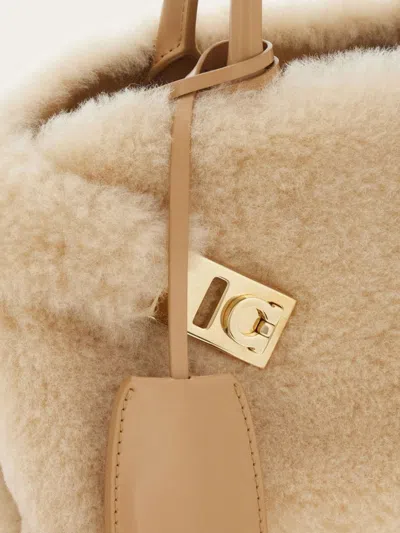 Ferragamo Hug Mini Bag In Neutrals