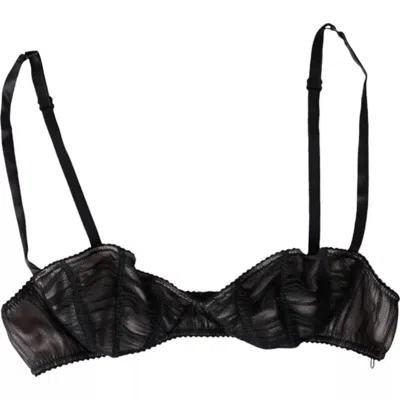 Dolce & Gabbana Black Silk Stretch Women Balconcino Bra Underwear In Black