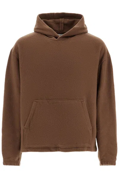 Rier Hooded Fleece Sweatshirt In Brown