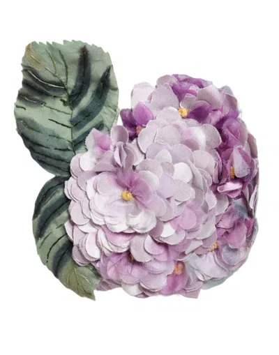 Dolce & Gabbana Multicolor Hydrangea Gold Brass Pin Brooch In Multicolor