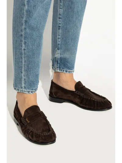 Saint Laurent Le Loafer Loafers In Suede In Brown