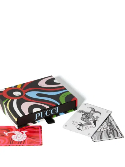 Pucci Marmo-print Playing Cards (12cm X 9.5cm) In Grey