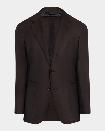 Shop Dunhill Men's Wool Cavendish Sport Coat In Dark Brown