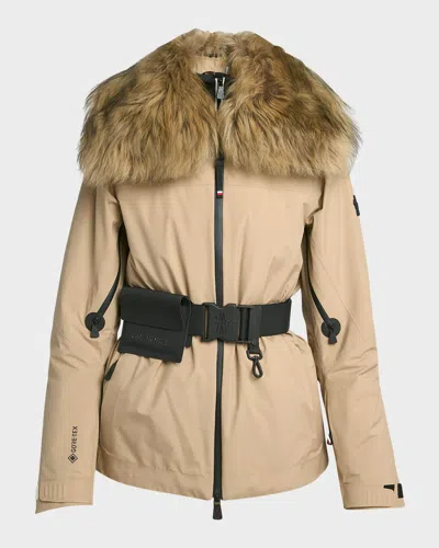 Moncler Veste De Ski Vizelle Gore-tex In Open Beige