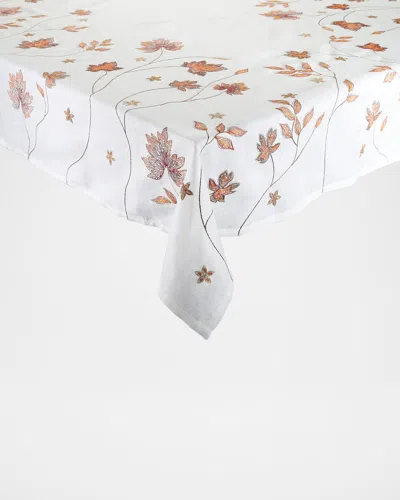Kim Seybert Maple Hues Tablecloth, 54" X 108" In White/multi