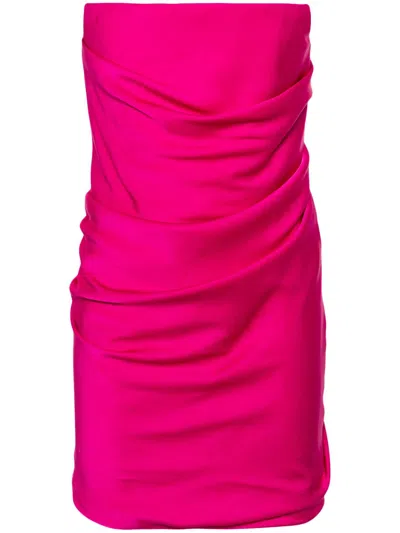 Shop Alex Perry Strapless Draped Mini Dress - Women's - Acetate/polyester In Pink