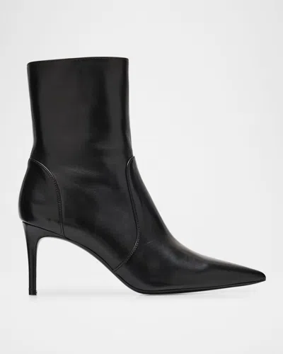 Stuart Weitzman 85 Stretch Bootie Ankle Leather Embroidery In Black