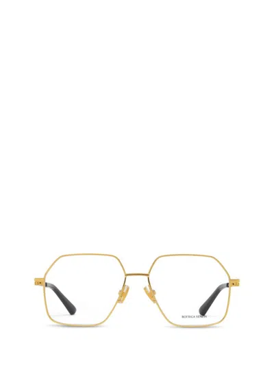 Shop Bottega Veneta Eyeglasses In Gold