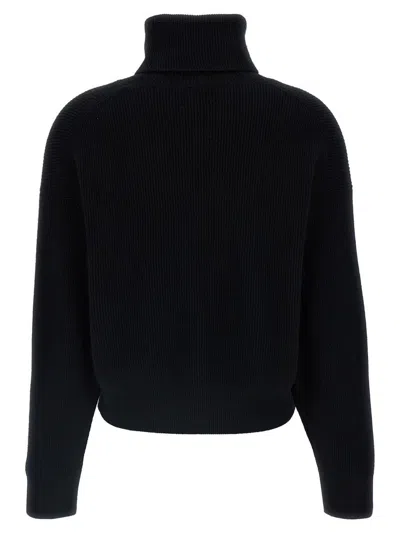 Shop Brunello Cucinelli Ribbed Turtleneck Sweater In Black