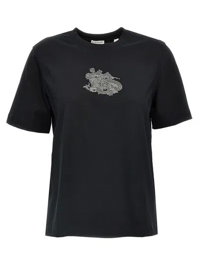 Burberry Paisley Ekd Cotton T-shirt In Black