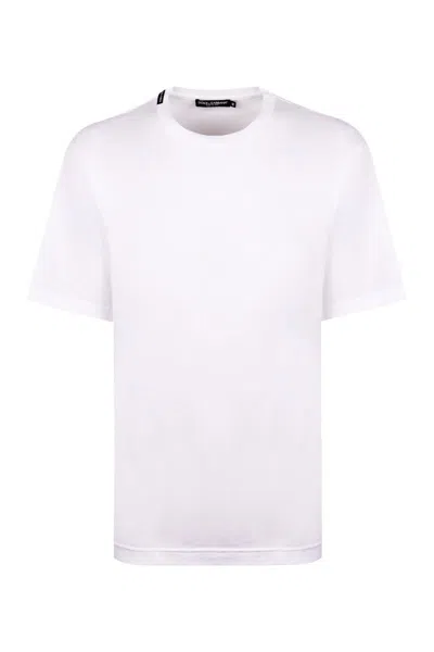 Shop Dolce & Gabbana Cotton Crew-neck T-shirt In White