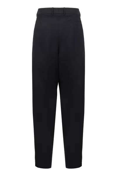 Shop Giorgio Armani Virgin Wool Trousers In Blue