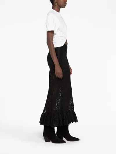 Rabanne White Crewneck Top With Short Sleeves And Ruched Cut-out On The Front In Cotton Woman In White