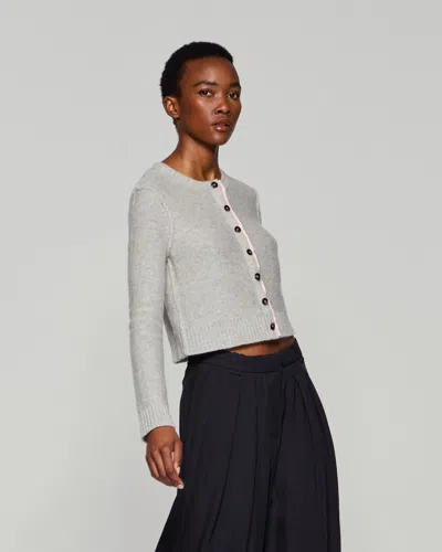 Serena Bute Round Neck Cardigan - Light Grey In Grey