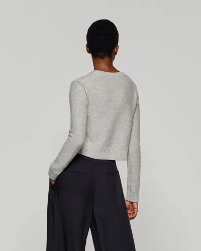 Serena Bute Round Neck Cardigan - Light Grey In Grey