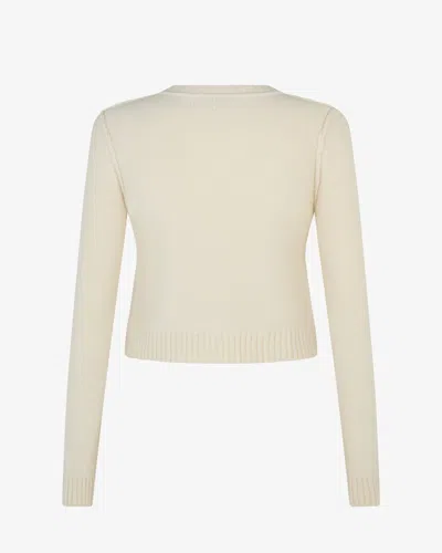 Serena Bute Round Neck Cardigan In Neutral