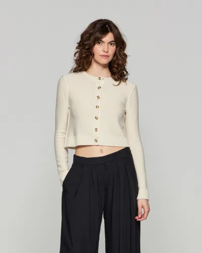Serena Bute Round Neck Cardigan In Neutral
