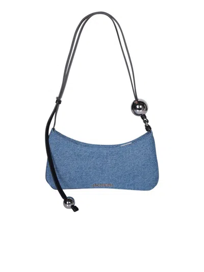 Jacquemus Le Bisou Perle Denim & Leather Hobo Bag In Blue