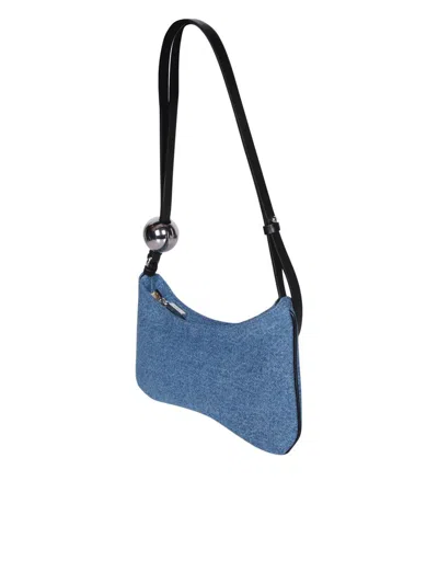 Jacquemus Le Bisou Perle Denim & Leather Hobo Bag In Blue