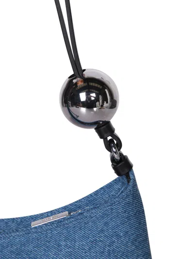 Jacquemus Le Bisou Perle Denim & Leather Hobo Bag In Blue