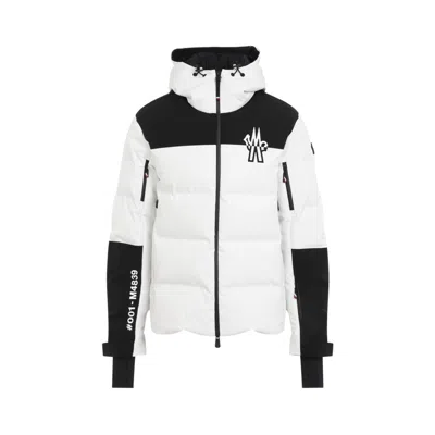 Moncler Colour-block Hooded Puffer Jacker In White