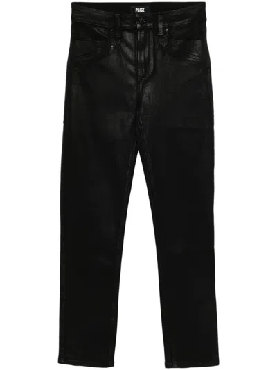 Paige Gemma Leather-like Skinny Jeans Clothing In Black